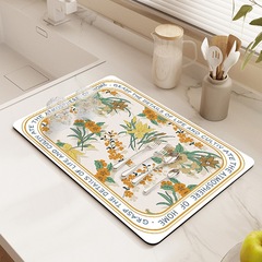 Kitchen countertop absorbent pad soft diatom mud drain pad desktop tableware drying pad coaster washable table mat bar mat