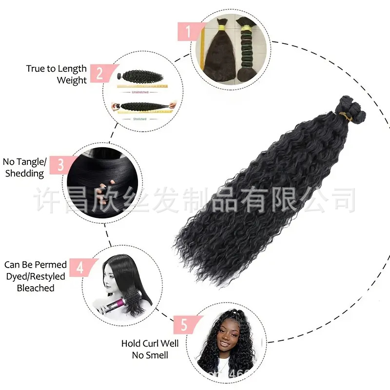 DEEP ocho piezas de cabello de fibra química europea y no americana cortina de cabello de alta temperatura de agua jacquard cabello latino cabello de fibra química