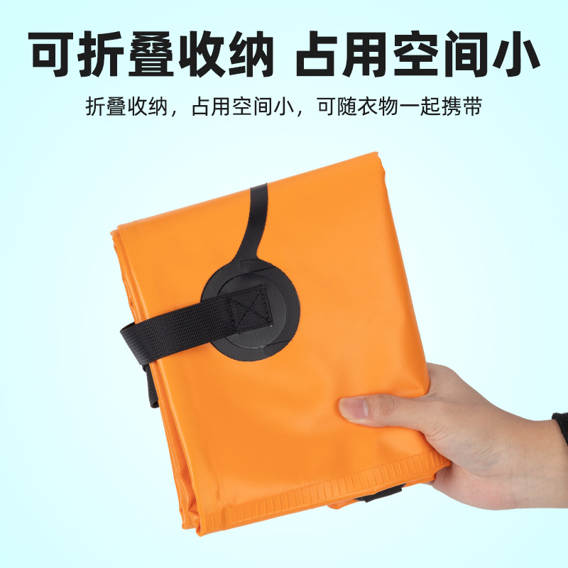 现货多功能纯色PVC材质防水提手包大容量折叠提水桶钓鱼包10L