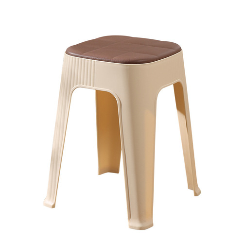New imitation leather household thick and sturdy plastic stool living room dining room room spare high stool storage minimalist