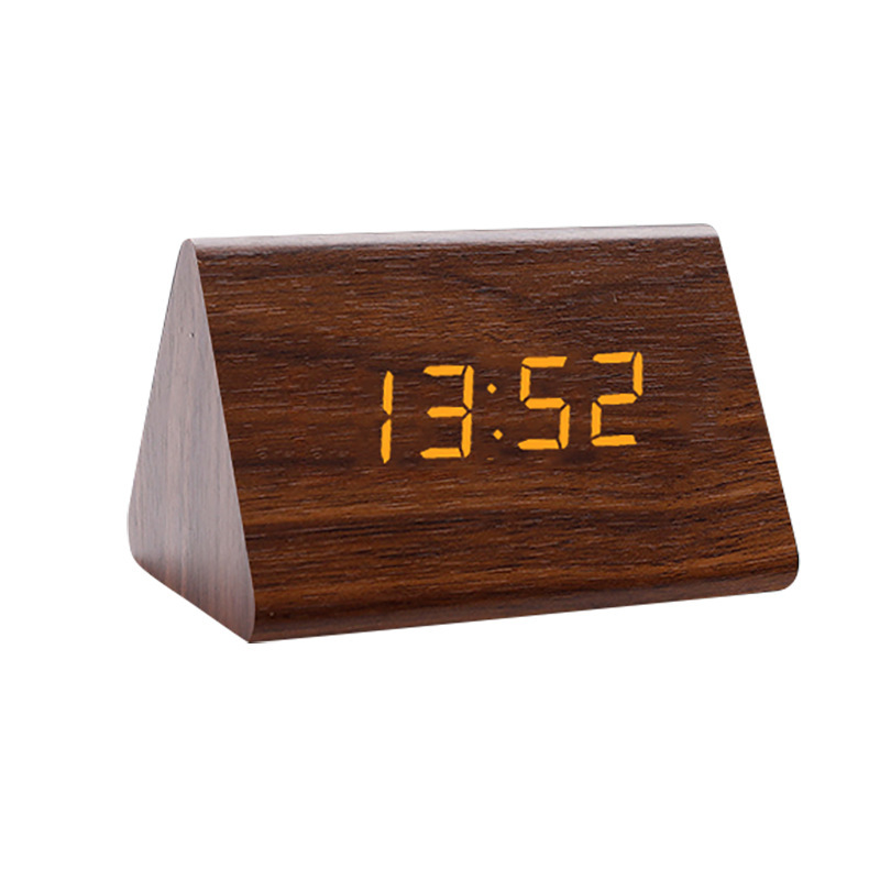 Transfronterizos directos led despertador de madera acústica reloj de oficina cabecera despertador electrónico reloj digital Amazon LED