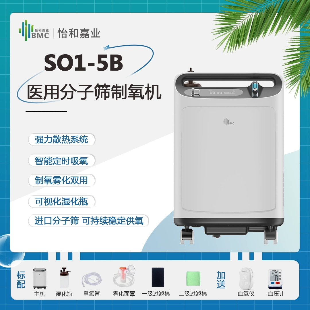 Генератор кислорода Rimaite Медицинский аппарат для ингаляции кислорода с молекулярным ситом для пожилых людей Медицинский класс с распылением ХОБЛ для улучшения кислорода в крови