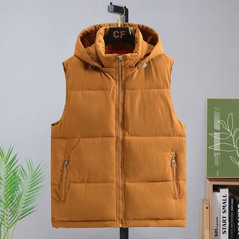 Herren Kapuzenweste - Warme Baumwollweste Für Herbst Und Winter_voghion.com