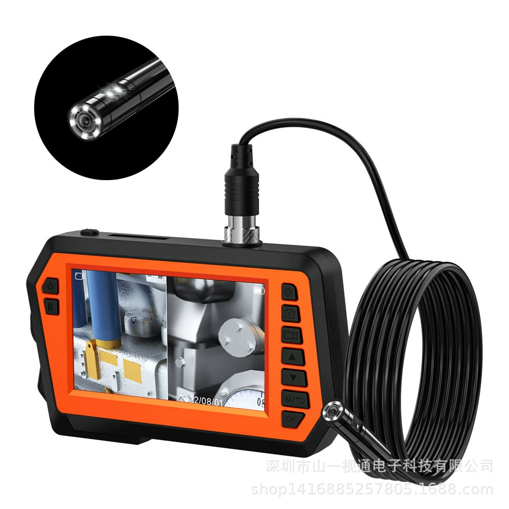 Эндоскоп с двойной камерой Промышленная канализационная труба Ремонт Авто Осмотр двигателя Визуальный детектор