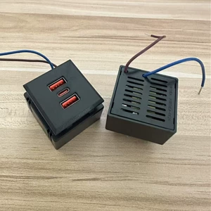 [35W卡式Type-C插座双USB口+typec接口快充插座桌面DC充电插座模块]