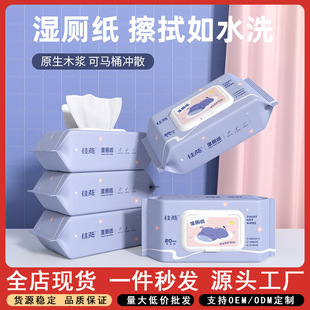 80 Wet Toilet Paper Wipe Butt Flushable Toilet Degradable Wet Wipes Household Super Cost-effective Hygienic Cleaning Wipes