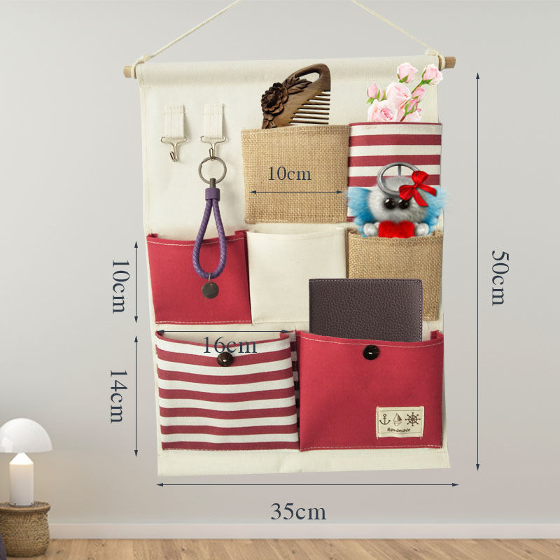 7포켓 특대 패치워크 레드 35*50cm