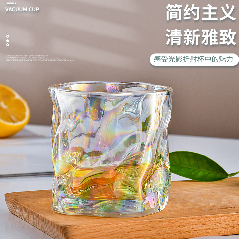北歐簡約新款ins風不規則扭曲杯扭扭杯家用玻璃杯酒吧威士忌酒杯