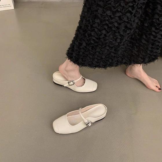 Inner heightening skirt ladle shoes word fairy 25 spring and summer milk shoes women with evening wind buckle gentle shoes late flat