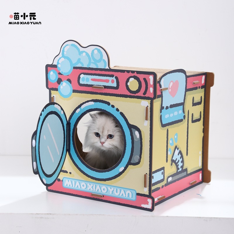 MEOWXIUANYUAN | 洗濯機猫スクラッチボード耐摩耗性と欠けのない段ボール二層猫の巣一体型猫爪ボード猫のおもちゃ|undefined