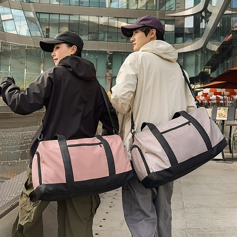 Bolsa de ejercicios transfronterizos con logotipo de impresión, bolsa de viaje de gran capacidad, bolsa deportiva de almacenamiento de zapatos independiente, bolsa de viaje