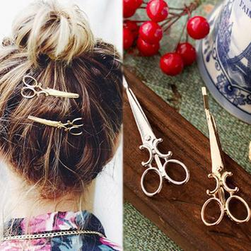 A005 Korean version of the new headwear geometric super cute small scissors alloy clip side clip top clip retail women's wholesale