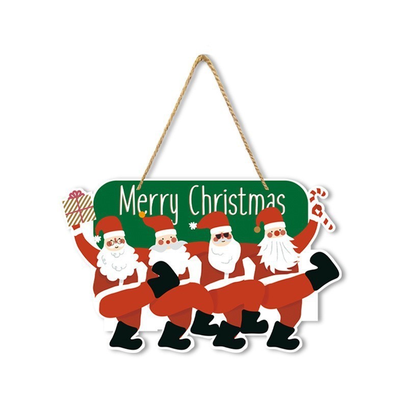 跨境新款Christmas圣诞纸质小门挂创意卡通装饰挂件场景氛围布置|undefined