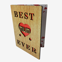 亚马逊跨境贺卡父亲母亲节贺卡批发diy创意木质生日节日祝福卡