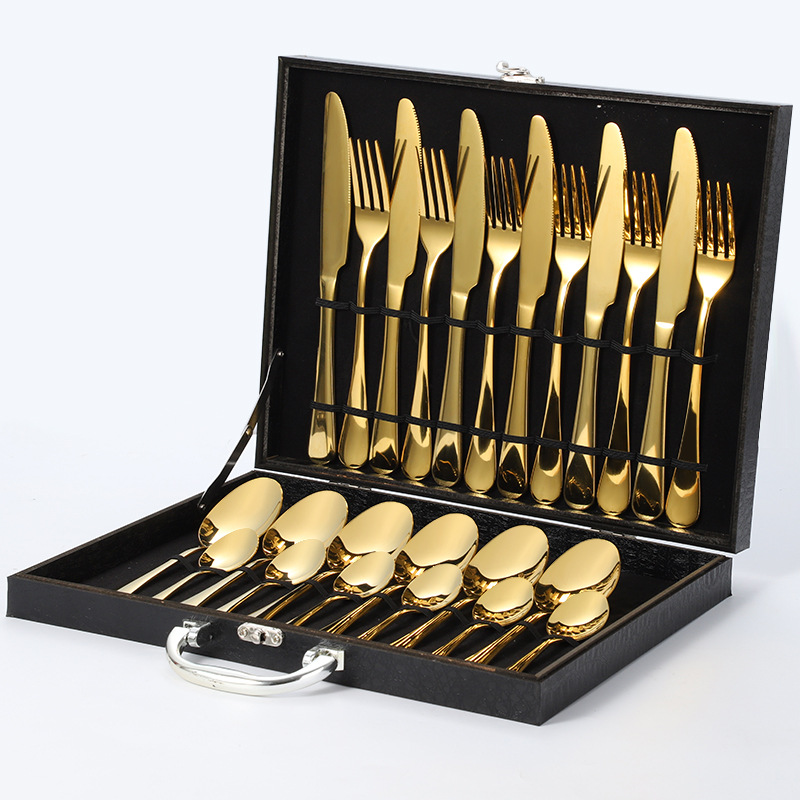 1010 금나이프, 포크, 스푼 24개(블랙박스)