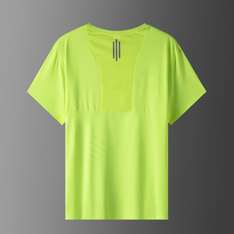 Verano seda de hielo secado rápido camiseta de manga corta hombre nuevo estilo de carrera al aire libre fitness outerwear camiseta de carrera de moda tamaño grande