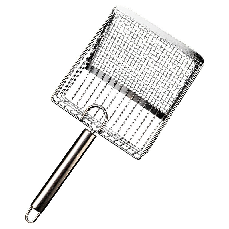 Лопата для кошек с мелкими отверстиями лопата с лопатой из фекалий Большой металлический кошачий фекалий из нержавеющей стали с бентонитовой рудой