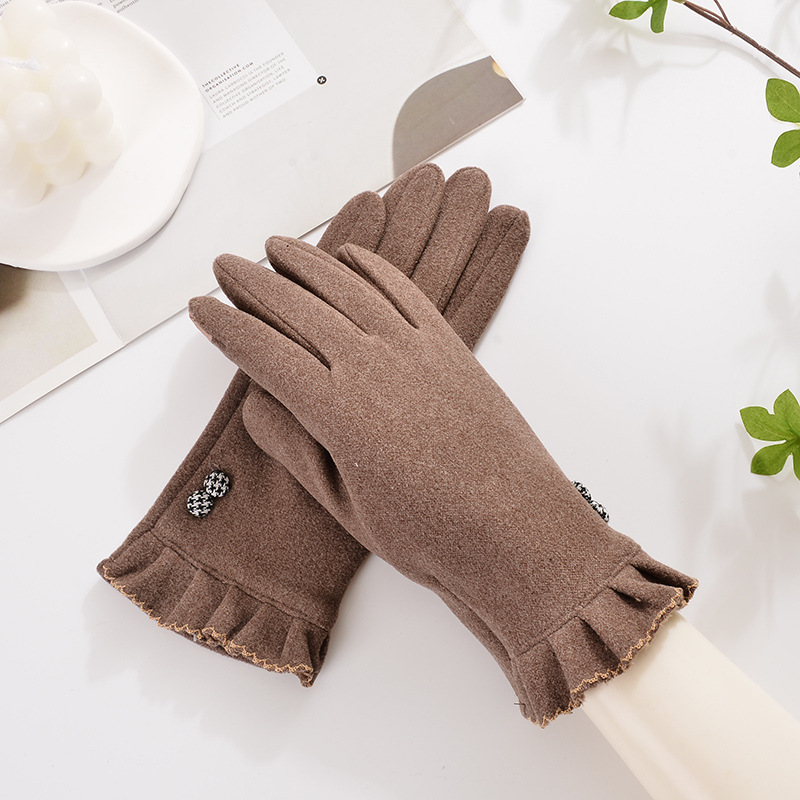 Guantes cálidos de invierno para mujer, para ciclismo y conducción al aire libre, de doble cara, de terciopelo y piel de conejo, a prueba de frío, con pantalla táctil y engrosados para protección solar en verano