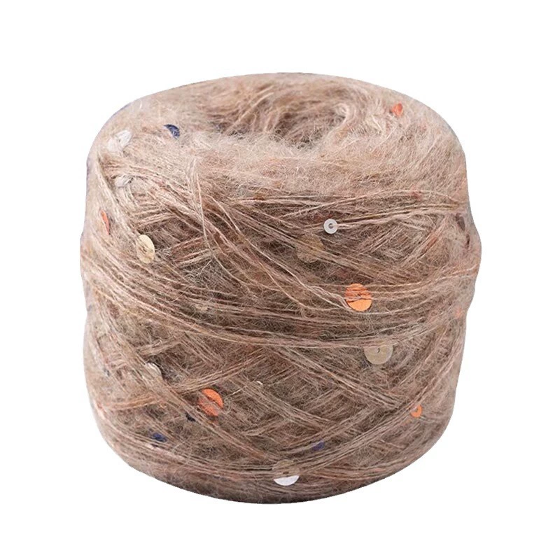 Шерстяной ноготь блестки, вязаная шапка, шарф, оптом, 50 г