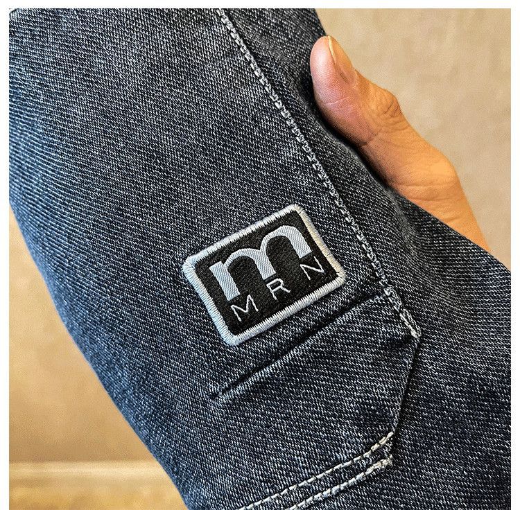 High end jeans for men in 2023, new Korean version trendy and fashionable, versatile, elastic waist drawstring tied_voghion.com