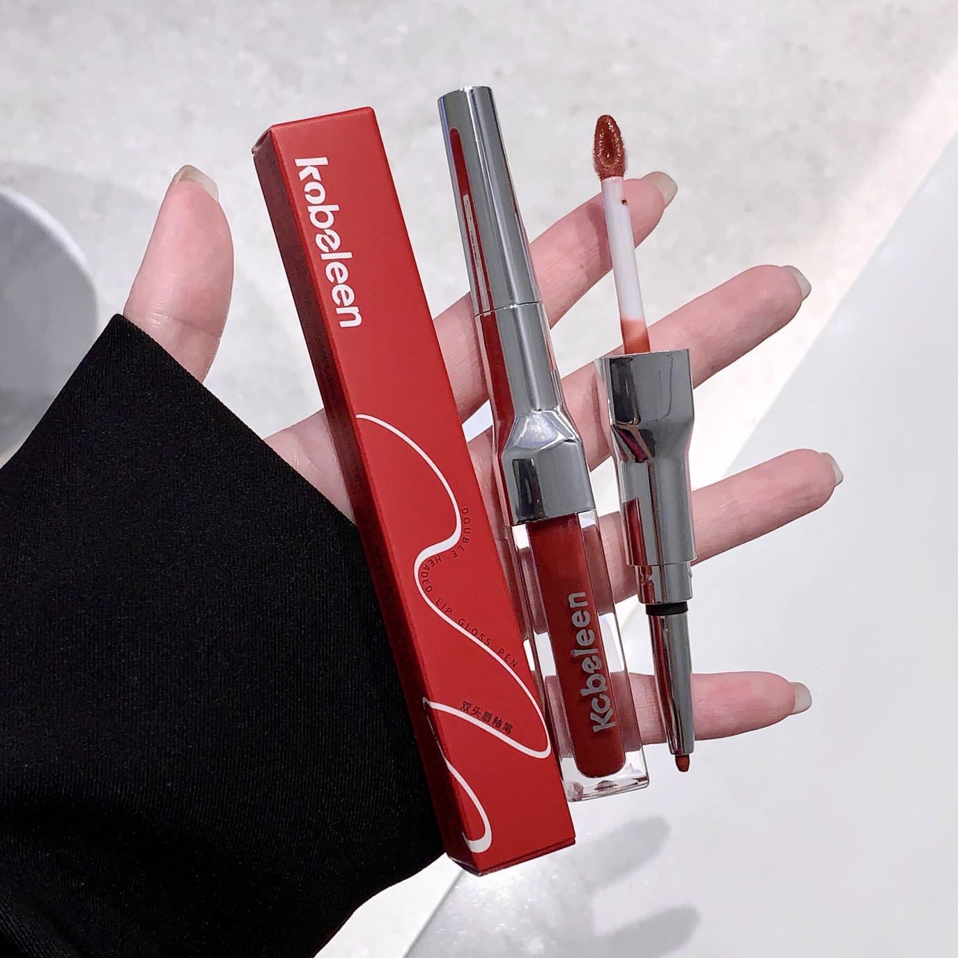 kobeleen double-headed lip gloss pen matte mirror surface two-in-one Lipstick velvet Fine, moist and chubby lip liner pen undefined