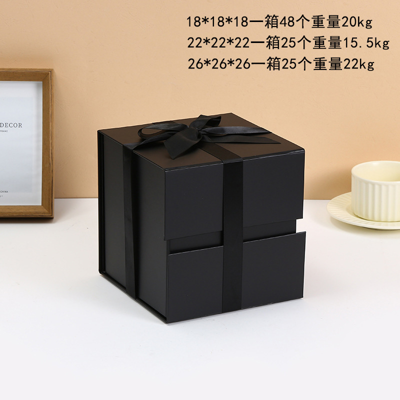 Caixa de regalo de cinta simple, caja de embalaje plegable, caja de regalo de cumpleaños, cosméticos, caja de regalo