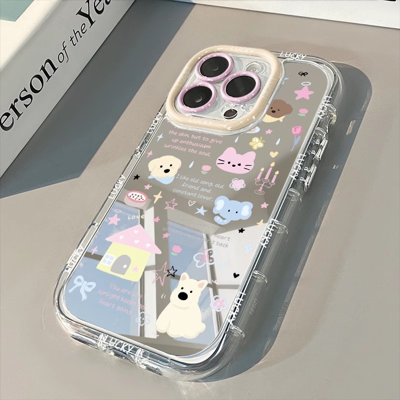 Cute Little Animal Cartoon Phone Case Suitable For IPhone 16 Pro Max, 15, Anti-drop 14/13 Silicone 17_voghion.com