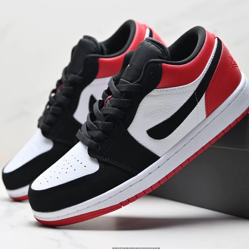 莆田シューズ高級版AJ1ローカットメンズシューズレディースシューズスポーツシューズ黒赤つま先クールグレーカップルシューズトレンドブランド|undefined