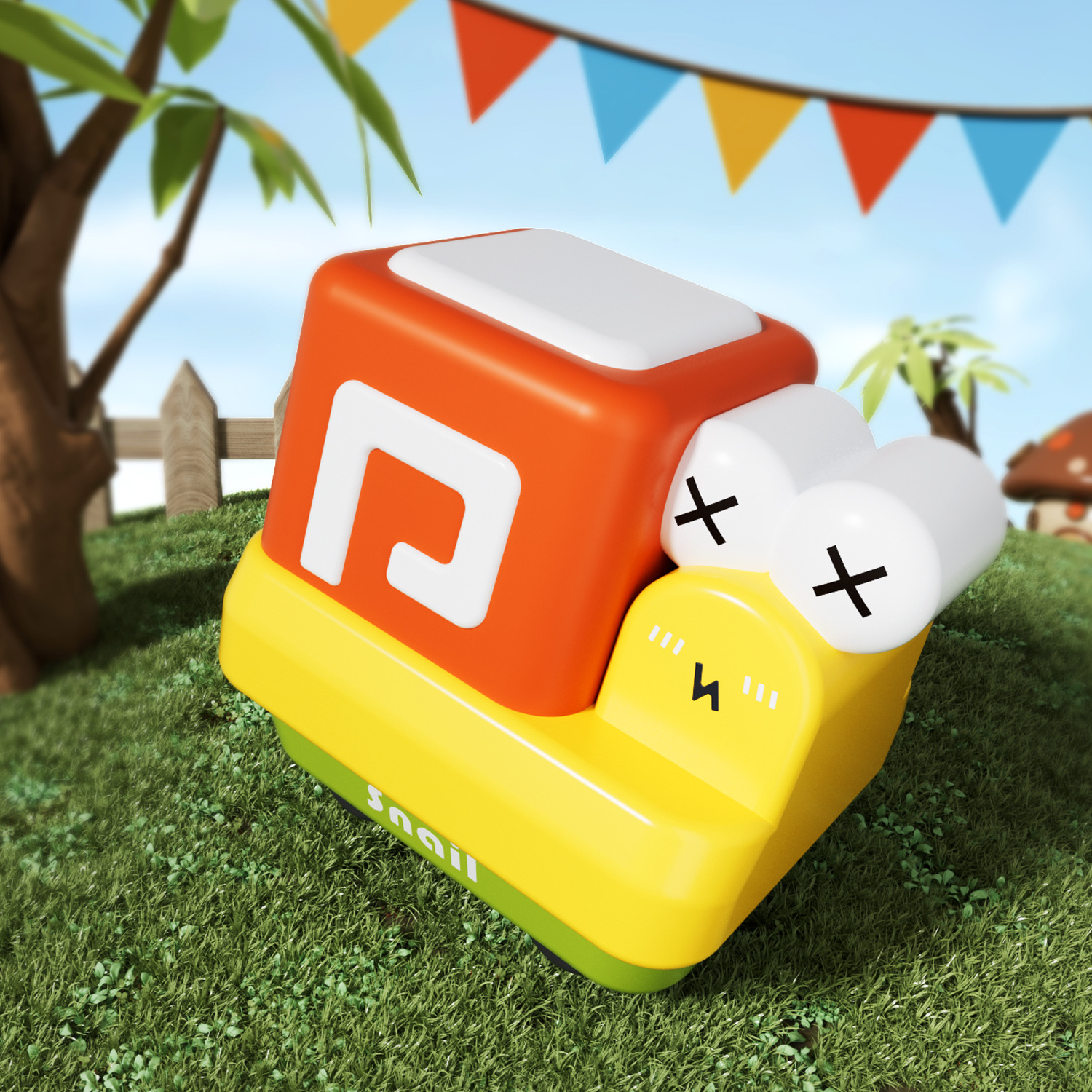 기하학적 달팽이(주황색)