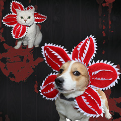 Dog and Cat Funny Carnivorous Flower Masks Halloween Pet Costumes Teddy Corgi British Short Hair Hats