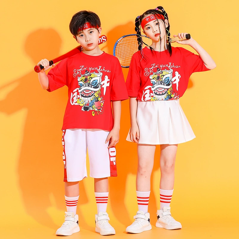 Детская форма для выступлений Черлидинга 1 июня Черлидинг национальная модная форма для выступлений классная форма для учеников начальной школы Конкурс одежда для мальчиков и девочек