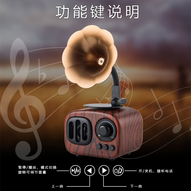 Regalos transfronterizos retro altavoces bluetooth AS90 tarjeta altavoces bluetooth radio inalámbrica mini sonido alto valor facial