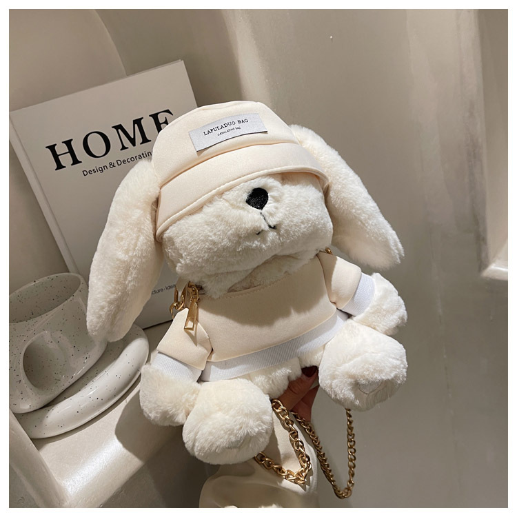 Cute rabbit plush bag 2021 autumn and winter furry new messenger bagpicture3