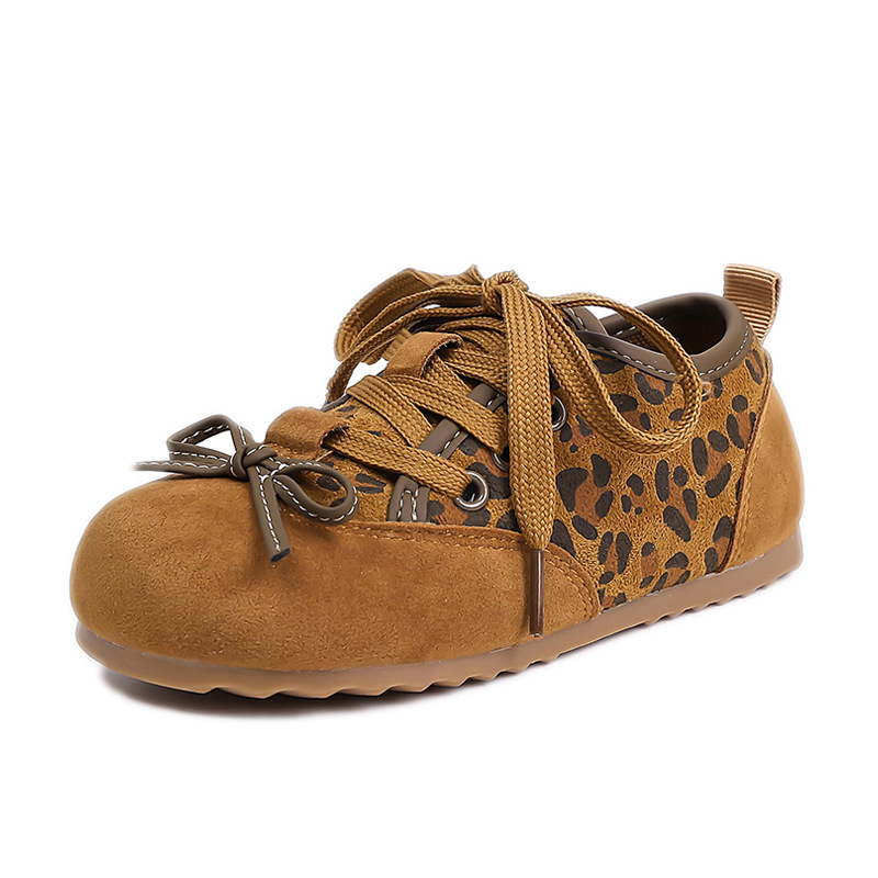 Modische Mädchen-Trainingsschuhe mit Leopardenmuster im koreanischen Stil, Klettverschluss, weiche Sohle, lässige Einzelschuhe für Frühling und Herbst_voghion.com