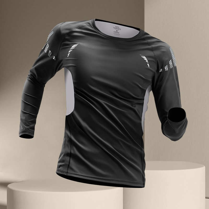 Capa de invierno para hombres con mangas largas con base de tercife seco rápido acondicionamiento físico correr entrenamiento chaqueta de baloncesto ropa interior cálida otoño invierno