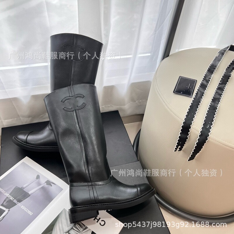 Series Side Label Long Knight Boots 2025 Square Heel Autumn and Winter Round Toe Boots/Short Boots Women's Second-Hand Boots Series Side Label Long Knight Boots 2025 Square Heel Autumn and Winter Round Toe Boots/Short Boots Women's Second-Hand Boots