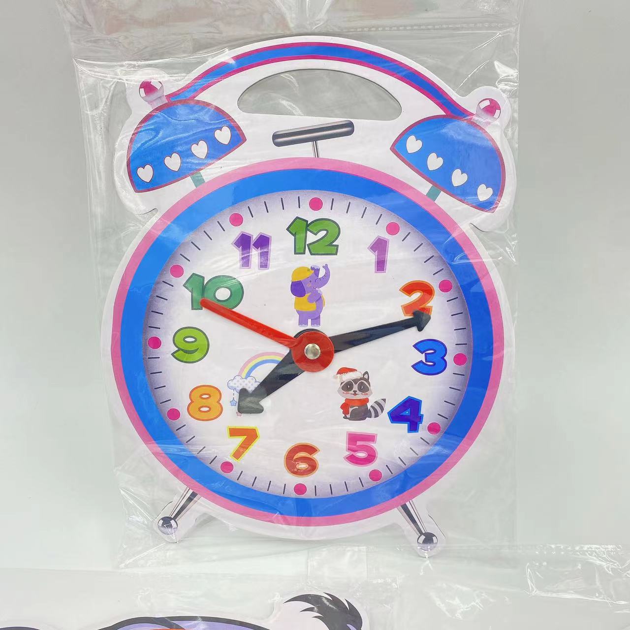 Tarjeta de reloj de enseñanza para niños herramientas de aprendizaje de la primera infancia Reconocimiento de reloj de cartón minuto y segundo dispositivo de aprendizaje de tres pines