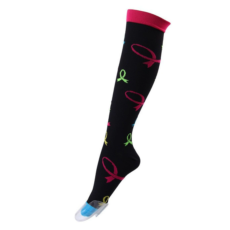 Compression Running Socks, Unisex Jacquard Knee-High Socks, Multiple Patterns, S/M & L/XL