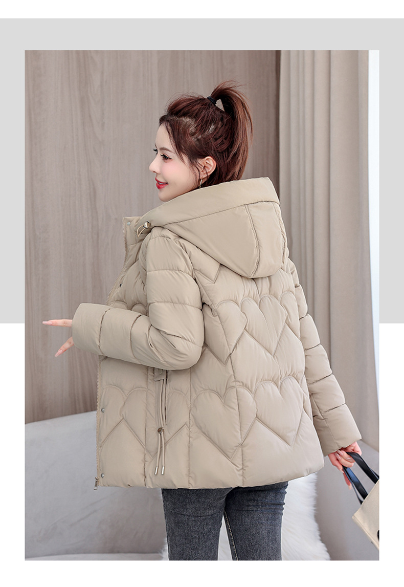 New Short Edition 2024 Korean Version Loose Cotton Jacket Thickened Warm Versatile Women's Coat Down jacket_voghion.com