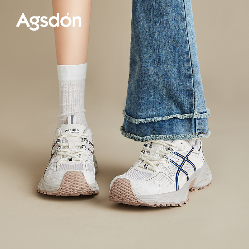 Augu Shi Deng Zapatos Padres para mujeres 2025 nuevo verano malla de fondo grueso zapatos de skate casuales deportivos Agande zapatos