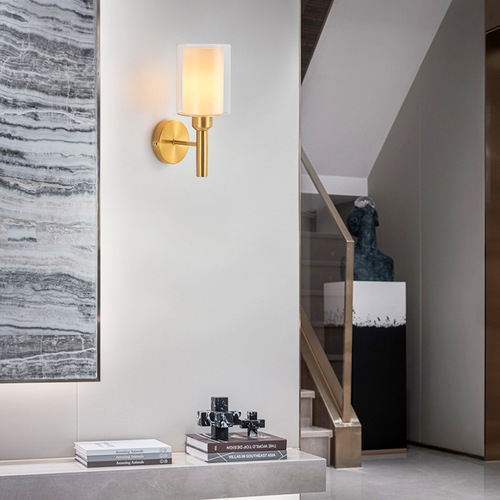 Bedside wall lamp for the bedroom, Nordic creative corridor hallway indoor sound control sensor wall lamp, American living room wall lamp