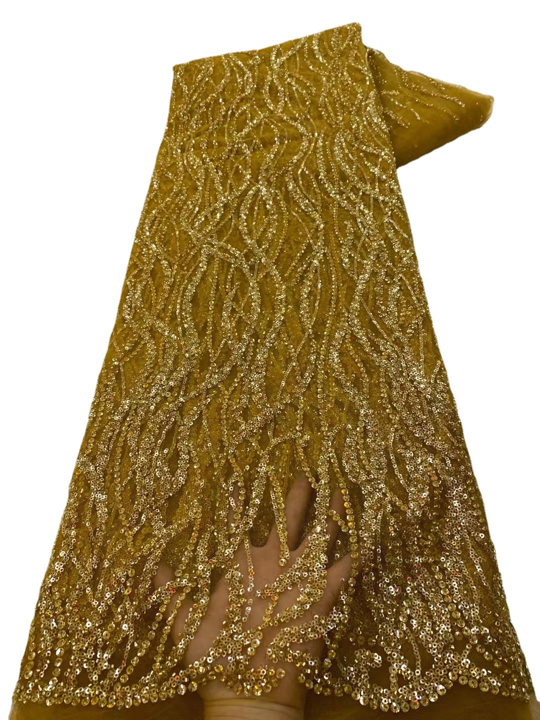 Encaje de la boda a rayas con lentejuelas tubo bordado tela vestido de noche vestido de boda cheongsam tela JX3452 image 3