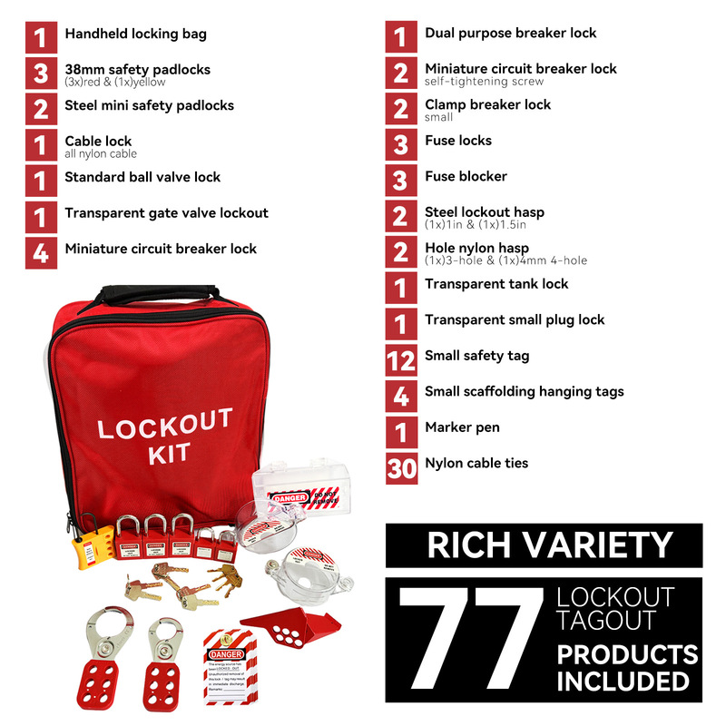 ブランディ設備安全ロックセットバッグ手提げ大容量収納バッグロック用品置きツールT23|undefined