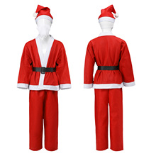 圣诞服饰无纺布圣诞服装圣诞男服圣诞老人装扮衣服圣诞套装5件套