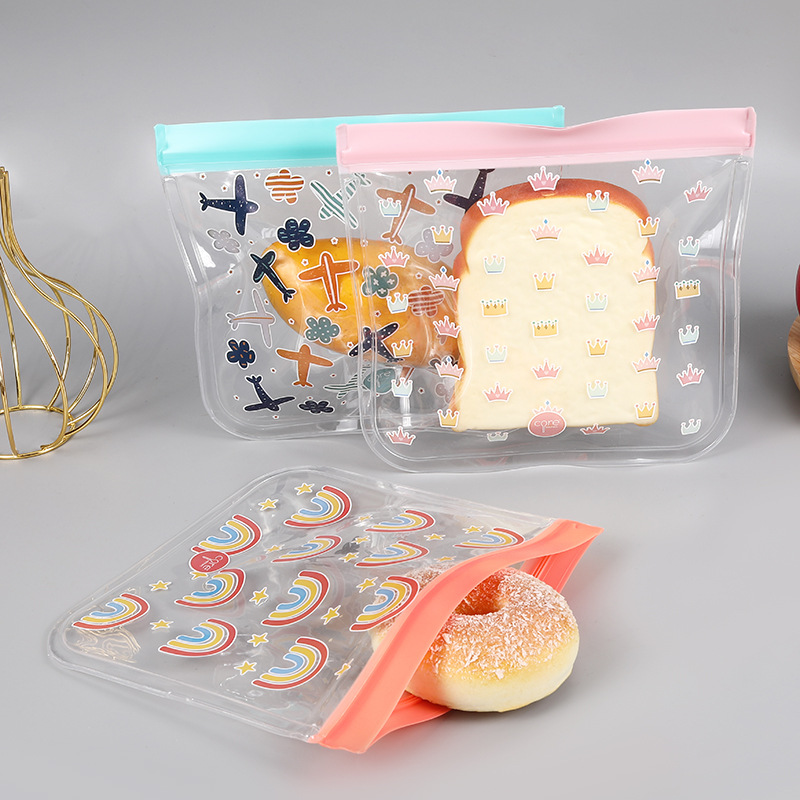 卡通彩印EVA塑料自封袋透明服装分类收纳袋可爱食品包装袋子批发