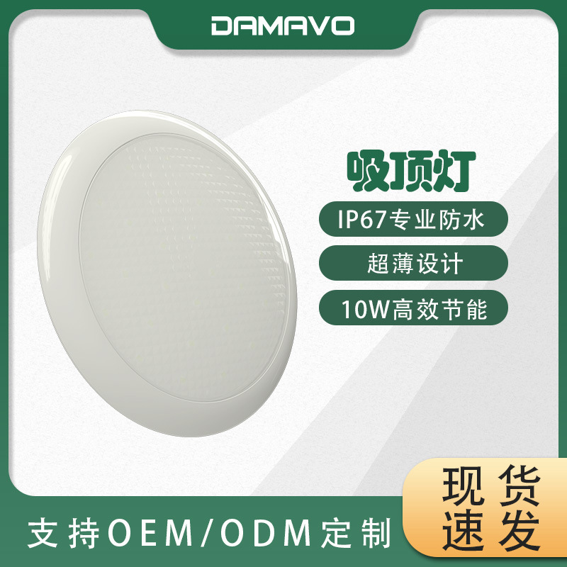 Shiyong 12-24V Slim LED Ceiling Light IP67 Waterproof Touch Switch for RV Kitchen (Auto Parts and Accessories) - 10w-single-color-single-voltage