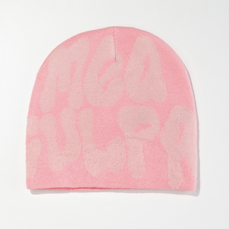 2023 New Hot Selling Versatile Woolen Hat Autumn and Winter Cold Protection and Warm Knitted Hat European and American Fashion Letter Jacquard Hat_voghion.com