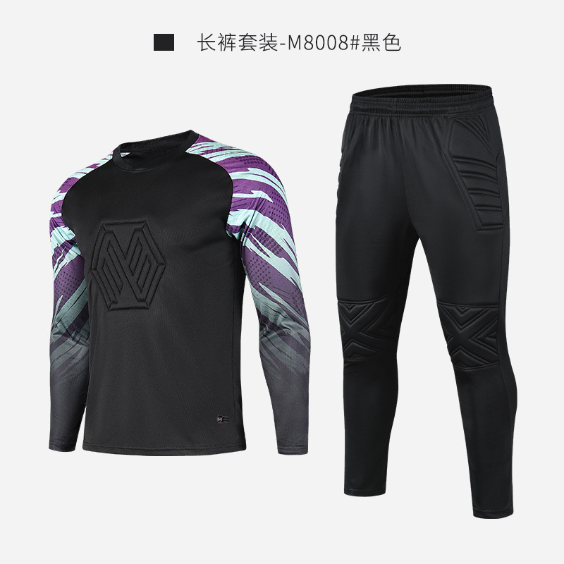 Portero de fútbol ropa traje de los hombres adultos puerta uniforme niños de manga larga pórtico ropa equipo de fútbol Número de impresión