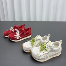 休闲阿甘鞋女2026春秋季新款圆头厚底拼色跑步鞋时尚运动板鞋鞋潮