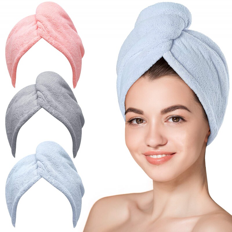Coral fleece fiber hair towel wet hair scarf dry hair wrap towel curly hair lady anti-frizz breathable gentle hug